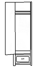 Beachcomber Single Door Wardrobe w\/1 Bottom Drawer, Interior Shelf & Clothes Rod, 78"H